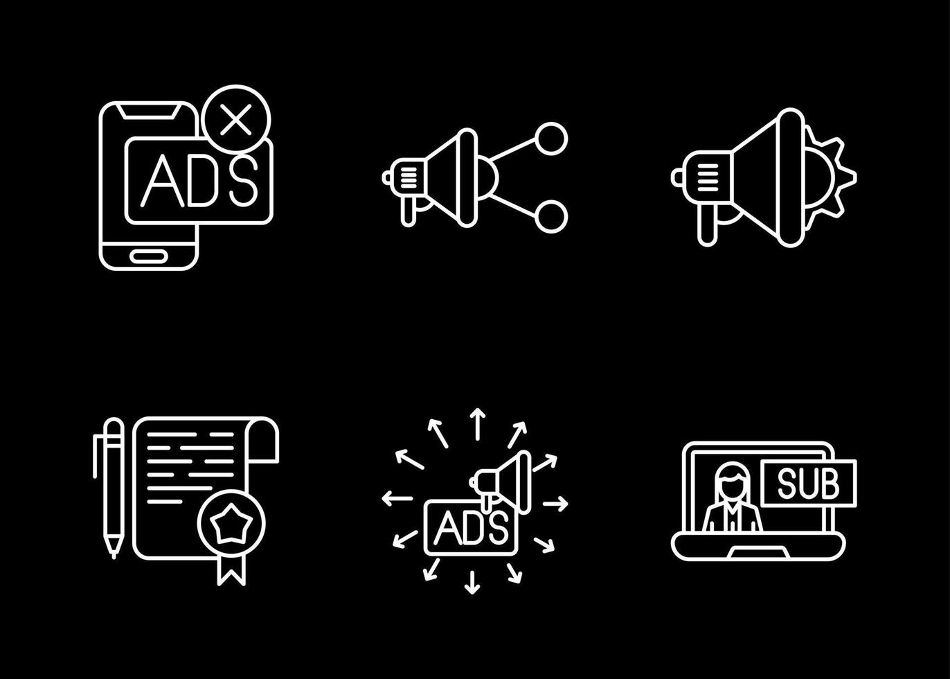 conjunto de iconos de vector de marketing digital