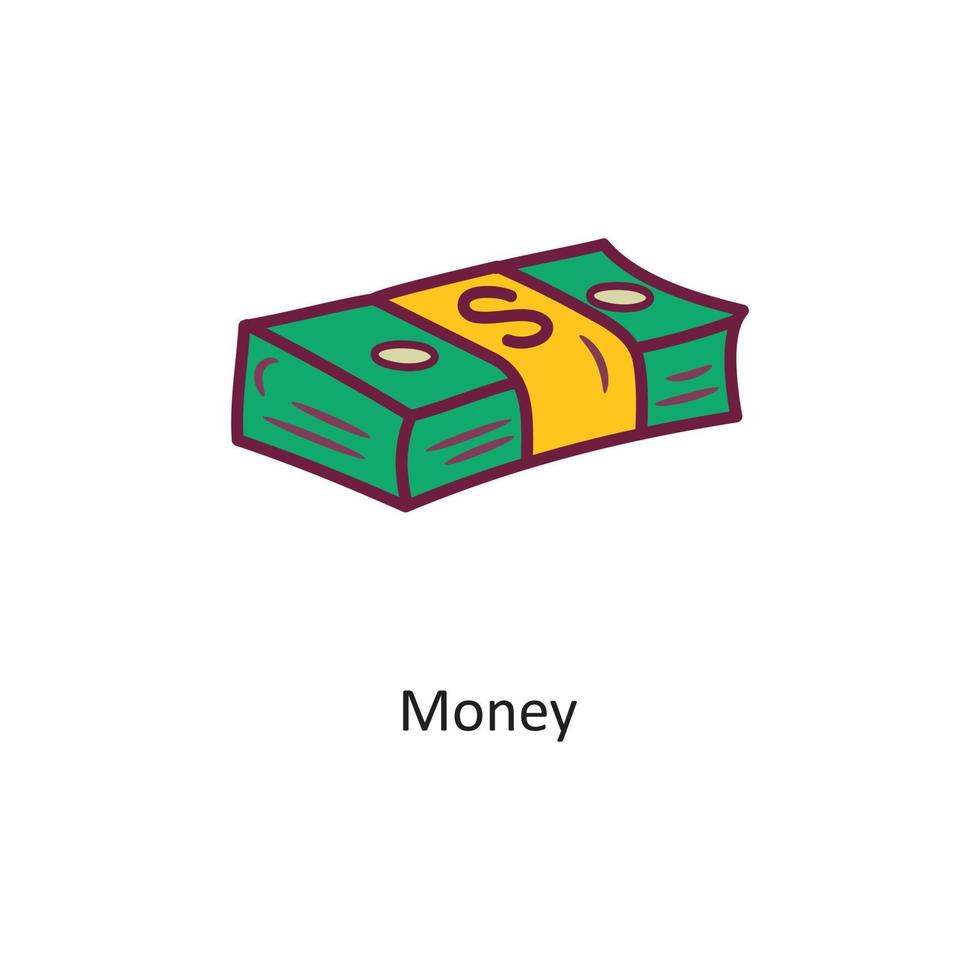 ilustración de diseño de icono de contorno lleno de vector de dinero. símbolo de juego en el archivo eps 10 de fondo blanco