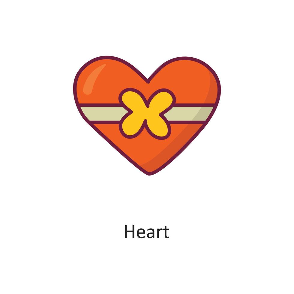 Heart vector filled outline Icon Design illustration. Holiday Symbol on White background EPS 10 File