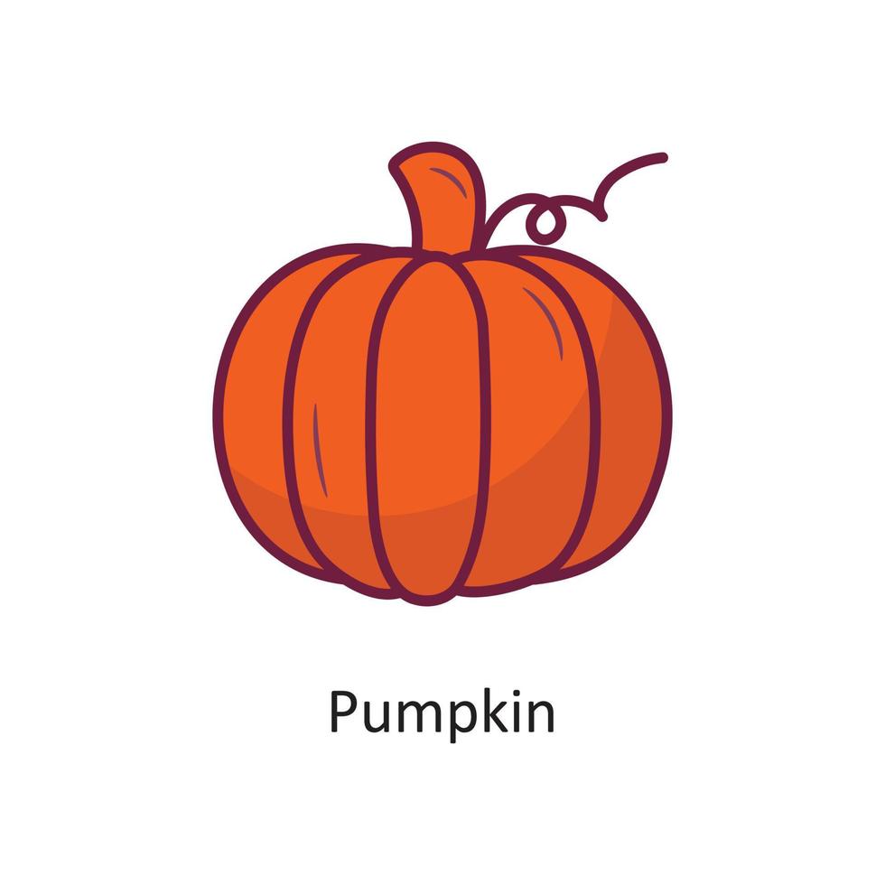 Pumpkin vector filled outline Icon Design illustration. Holiday Symbol on White background EPS 10 File