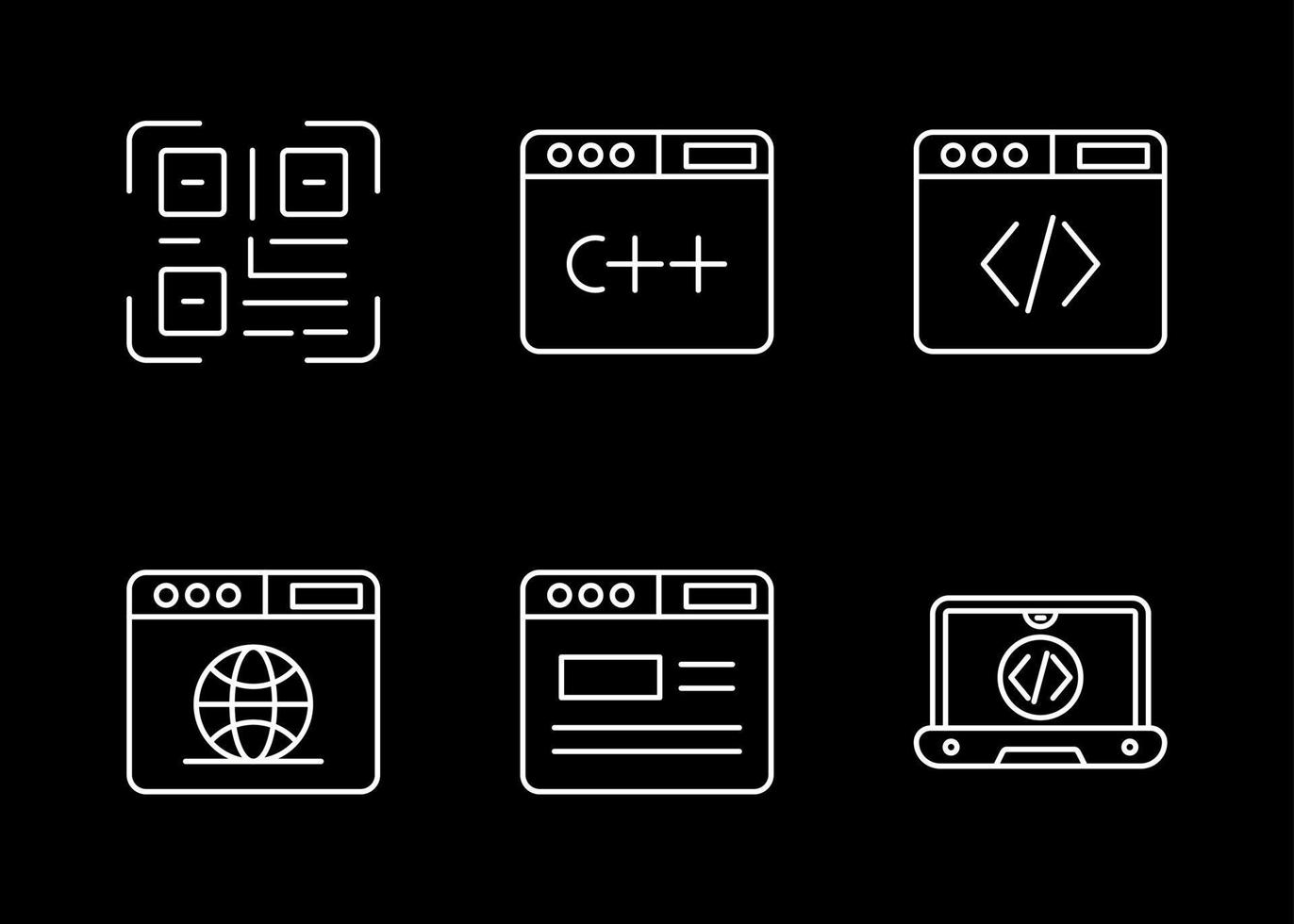 conjunto de iconos de vector de codificación