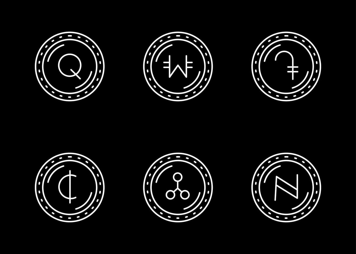 conjunto de iconos de vector de moneda