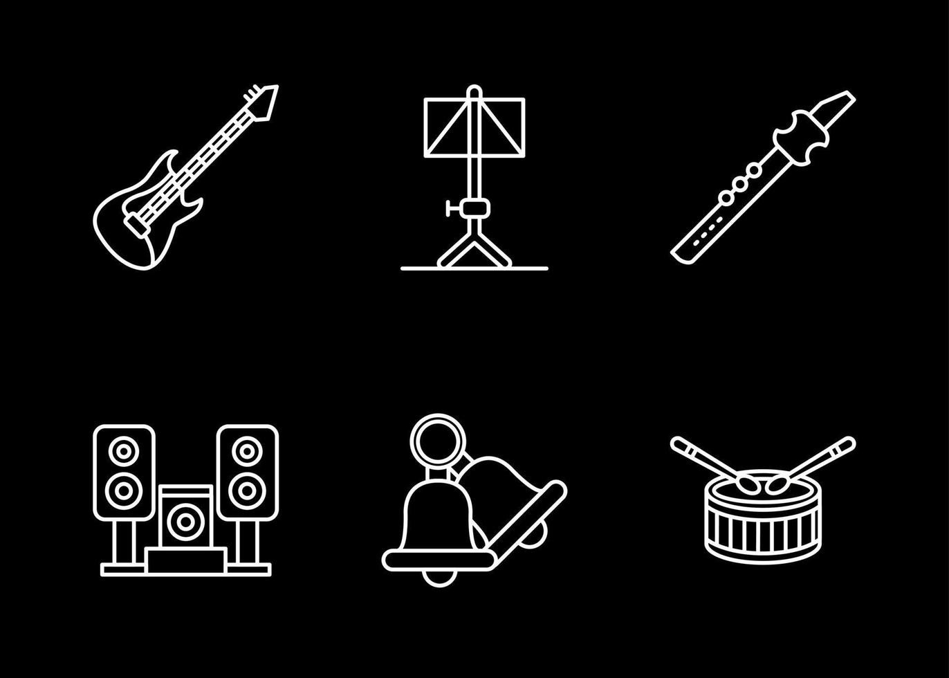 conjunto de iconos de vector de música