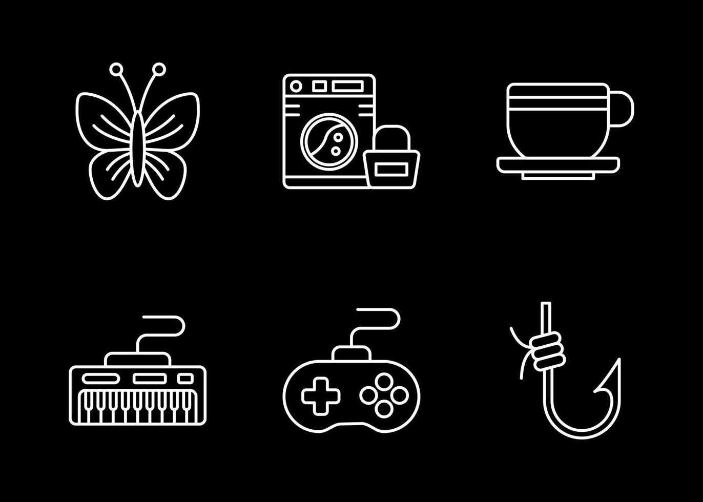 conjunto de iconos de vector de tiempo libre