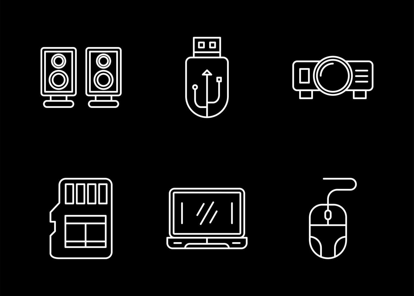 conjunto de iconos vectoriales multimedia vector