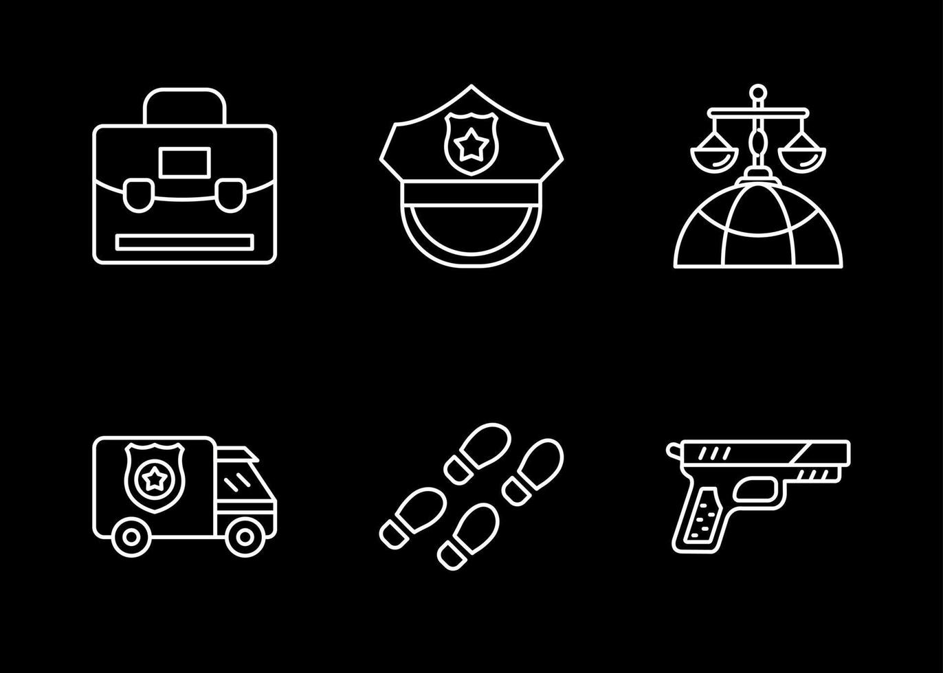 conjunto de iconos de vector de ley y justicia