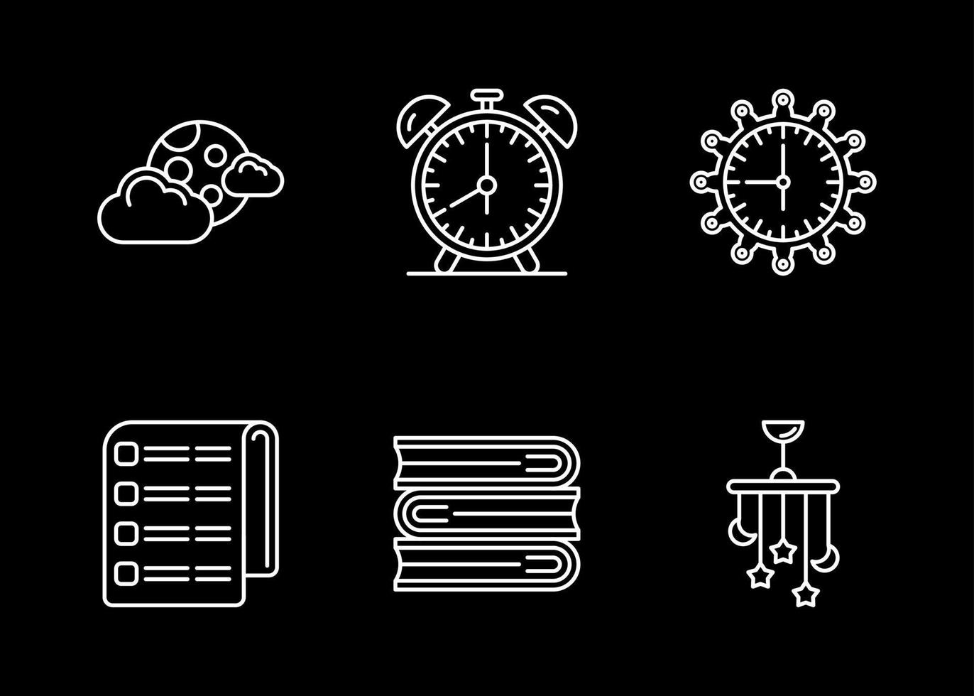 Time To Sleep Vector Icon Set