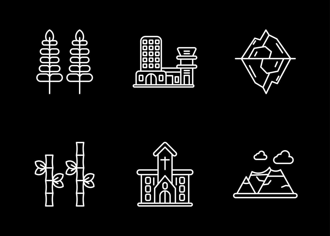 Landscapes Vector Icon Set