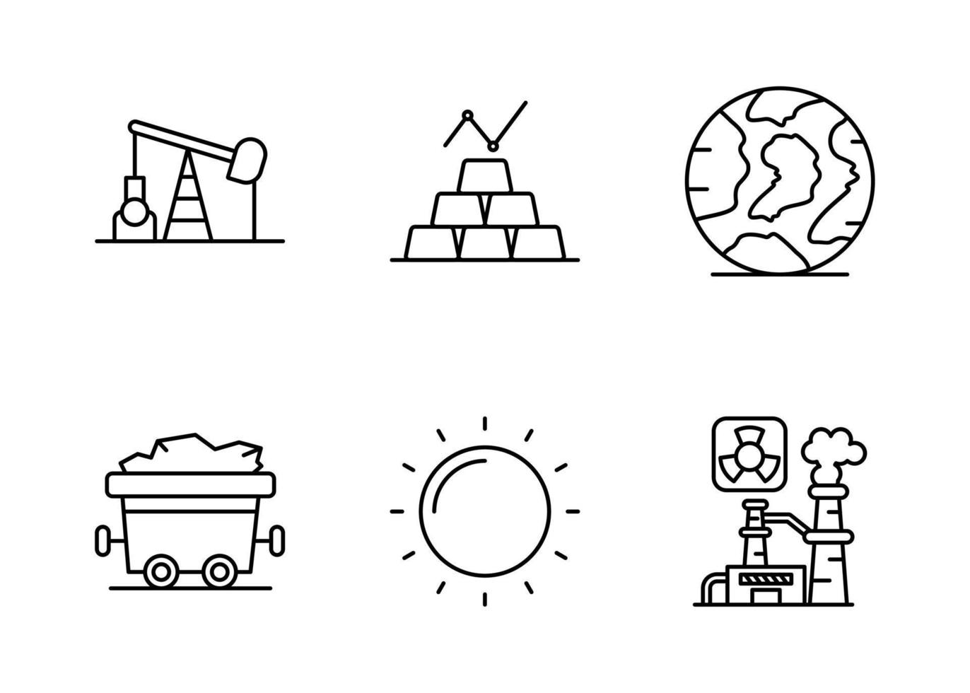 Natural Resources Vector Icon Set