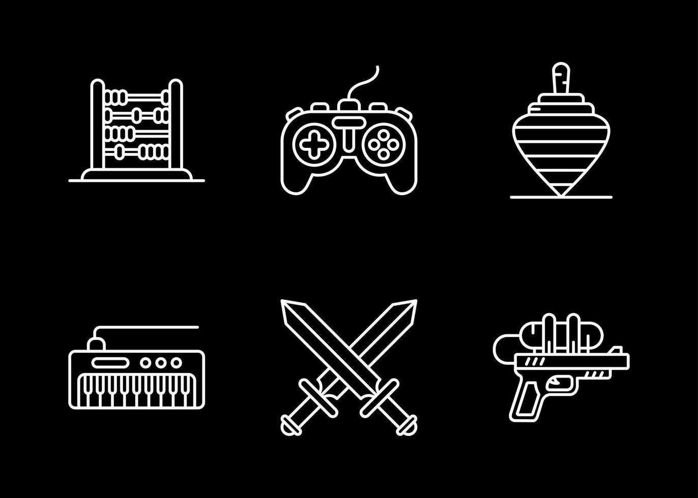 conjunto de iconos de vector de juguetes