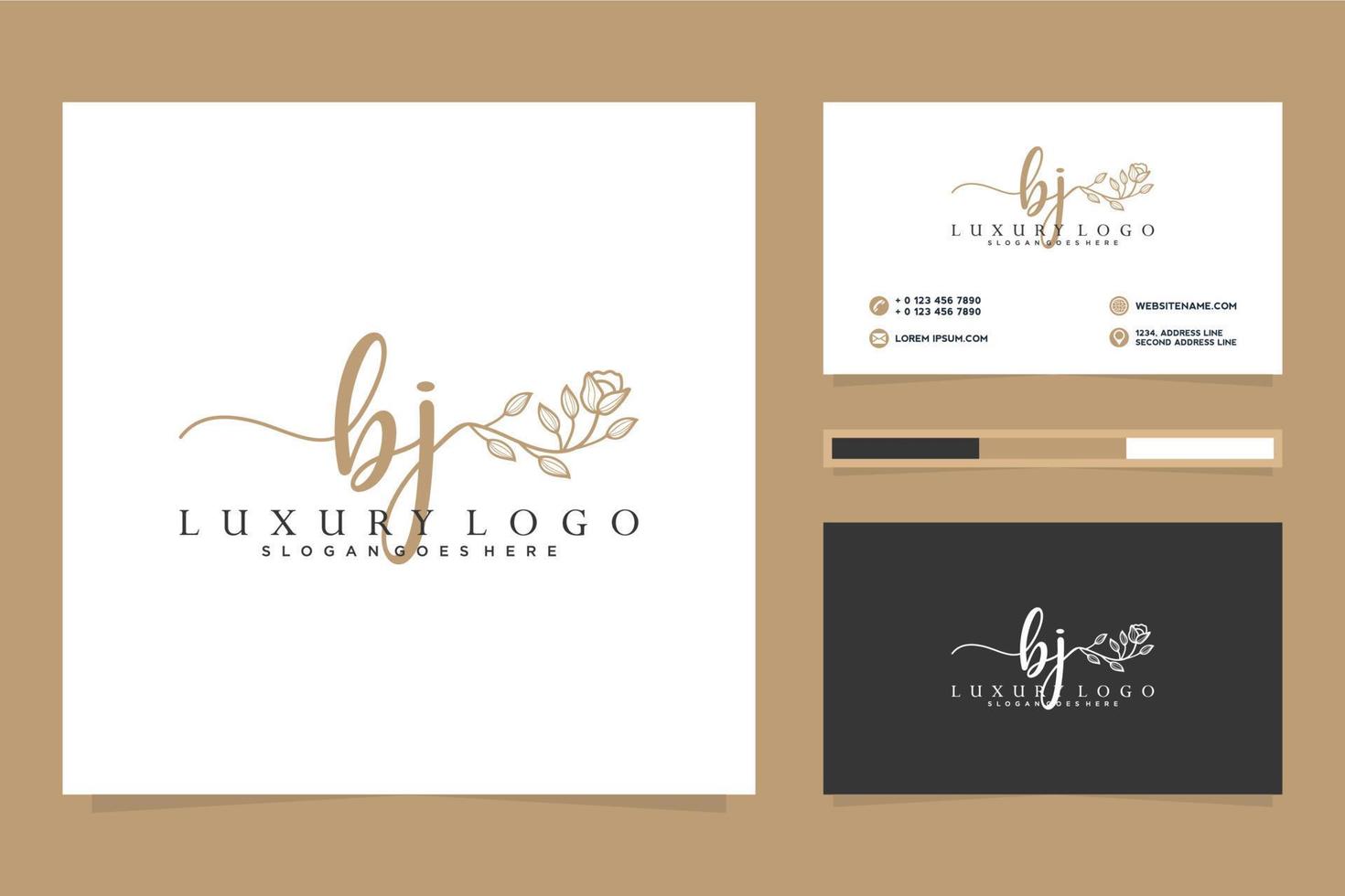 Initial BJ Feminine logo collections and business card templat Premium Vector