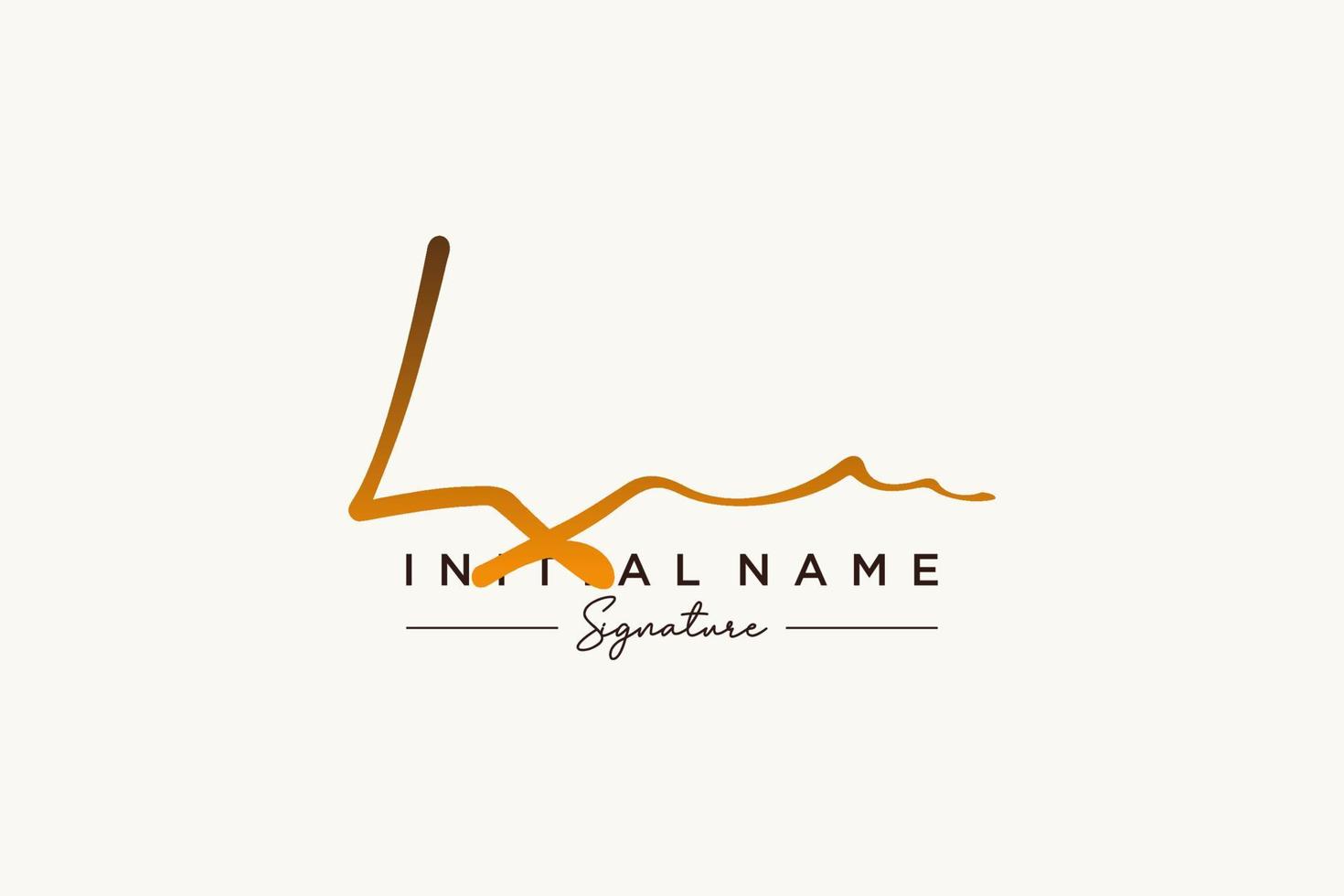 Initial LX signature logo template vector. Hand drawn Calligraphy lettering Vector illustration.