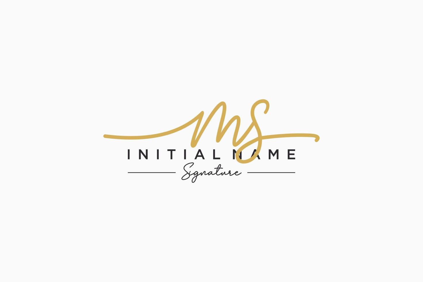 Initial MS signature logo template vector. Hand drawn Calligraphy lettering Vector illustration.