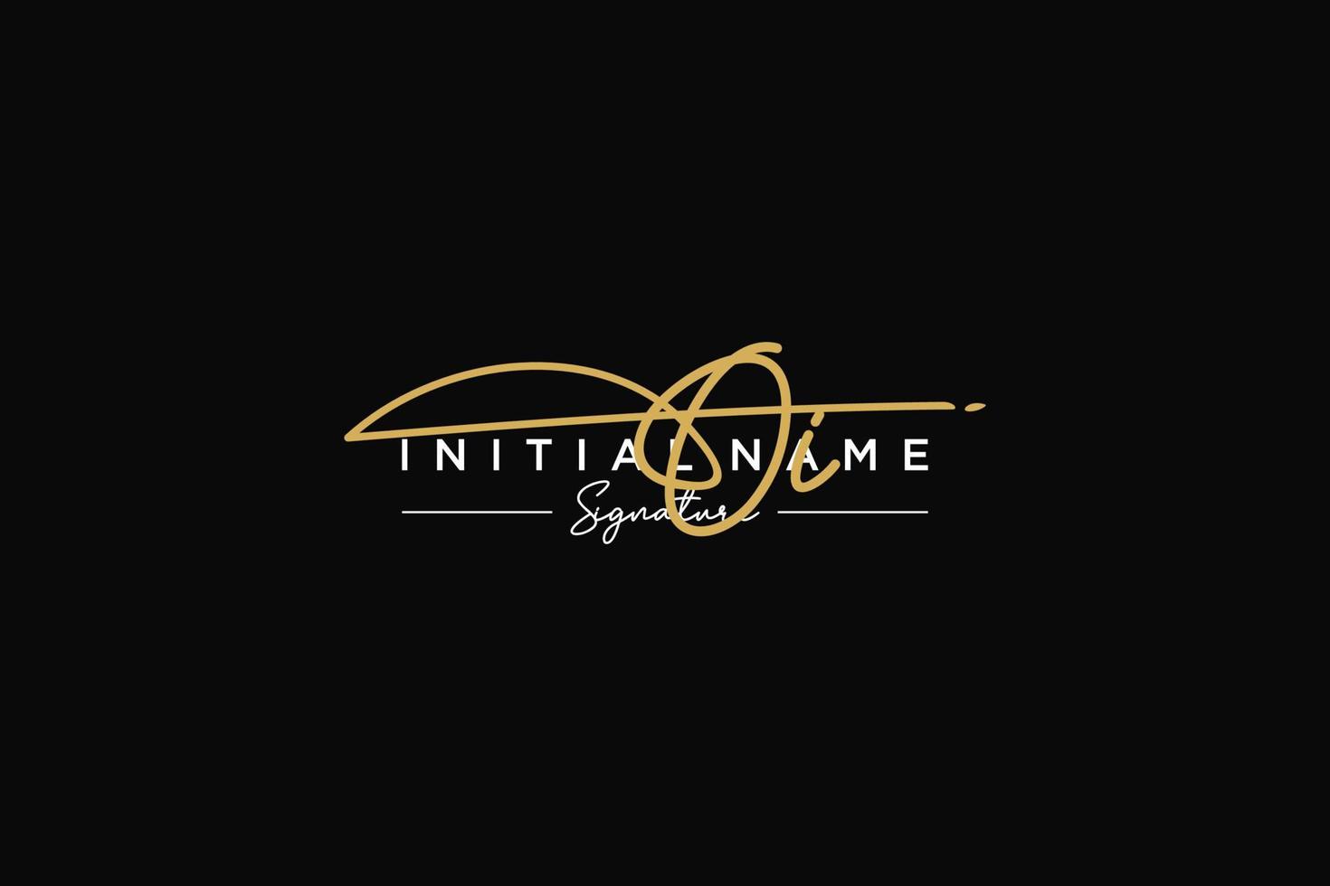 Initial OI signature logo template vector. Hand drawn Calligraphy lettering Vector illustration.