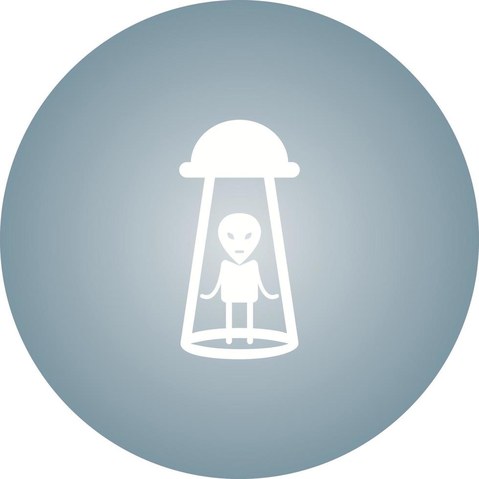 Unique Alien Abduction Vector Glyph Icon