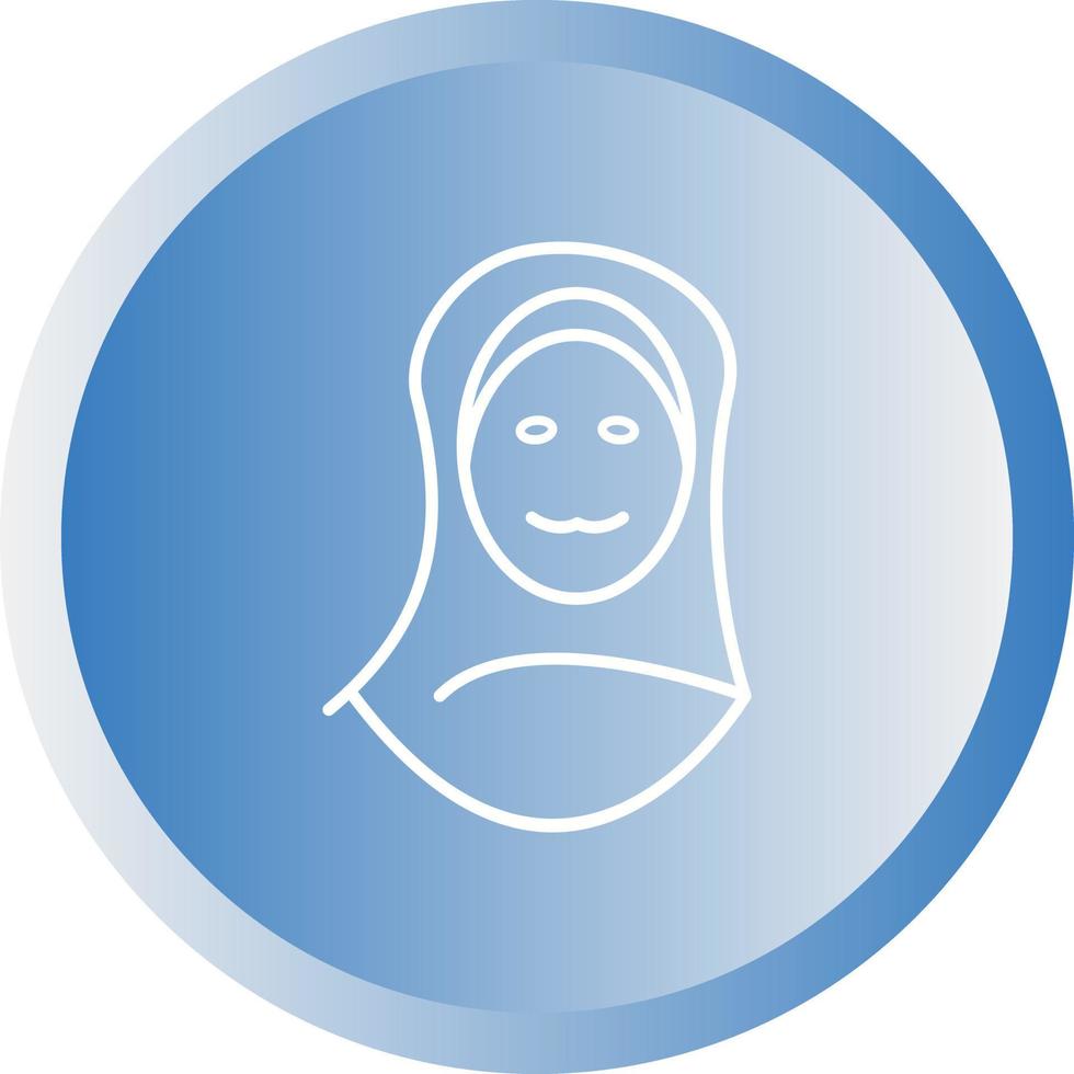 Beautiful Muslim Woman Line Vector Icon