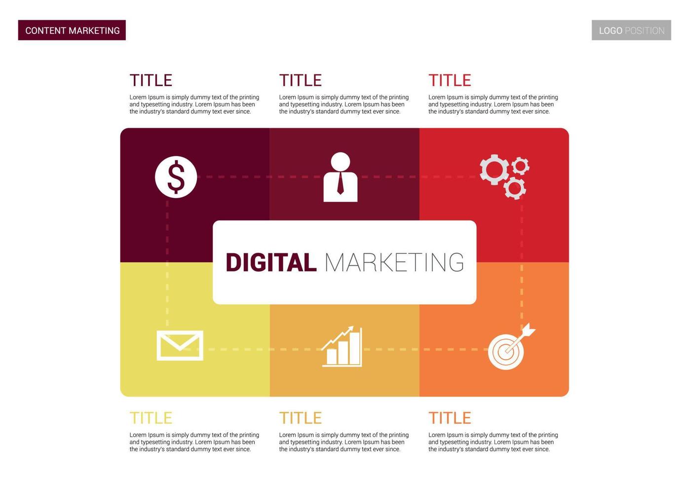 Digital marketing infographic side template. A5 scale size. vector