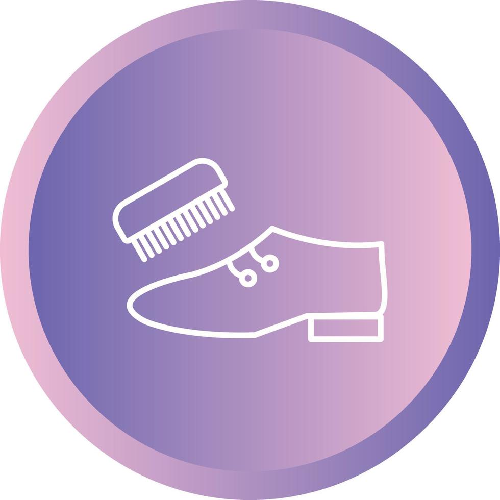 Beautiful Shoe And Brush Line Vector Icon