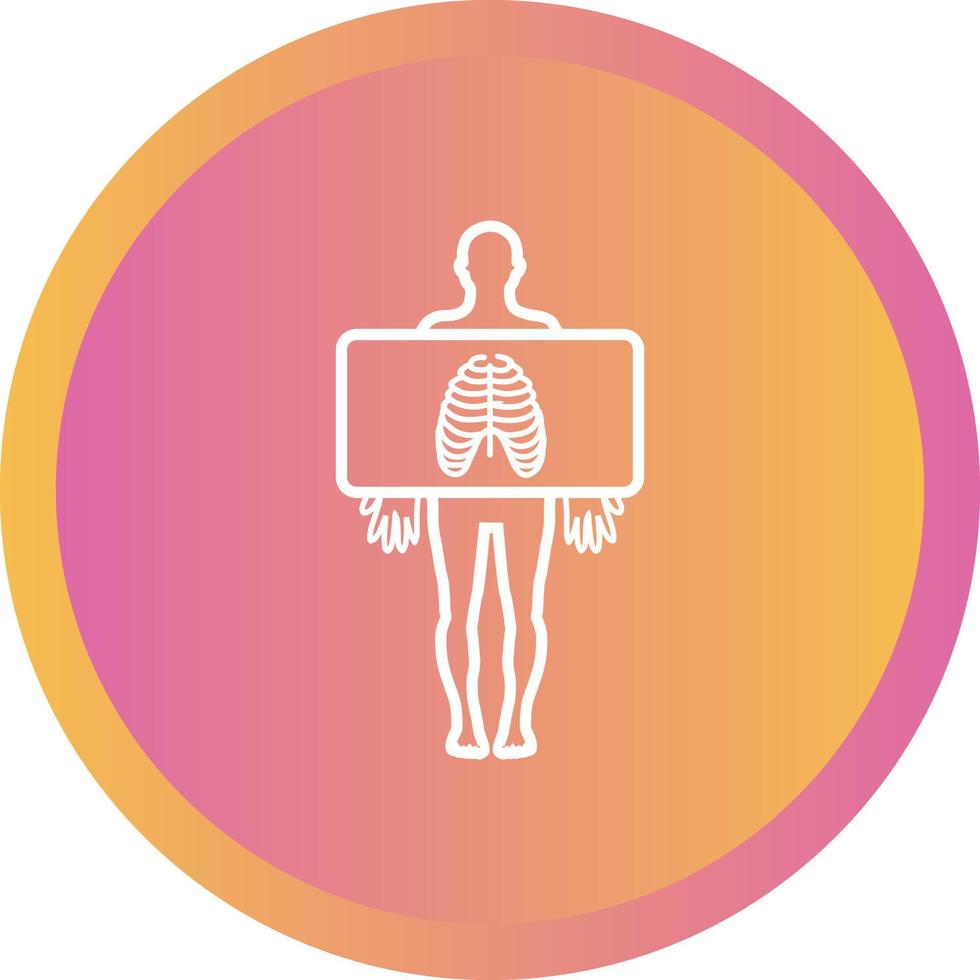 Chest X ray vector line icon