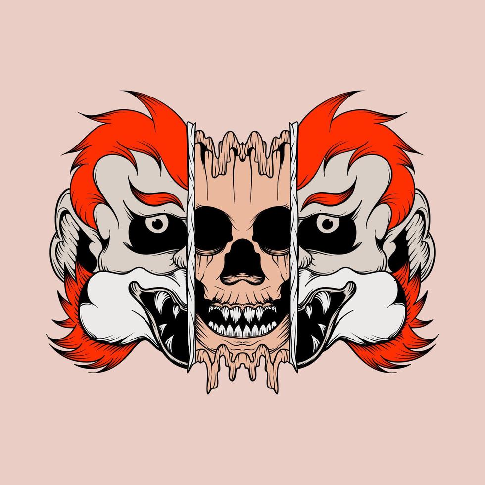 Japan Mask Skull Illustration vector