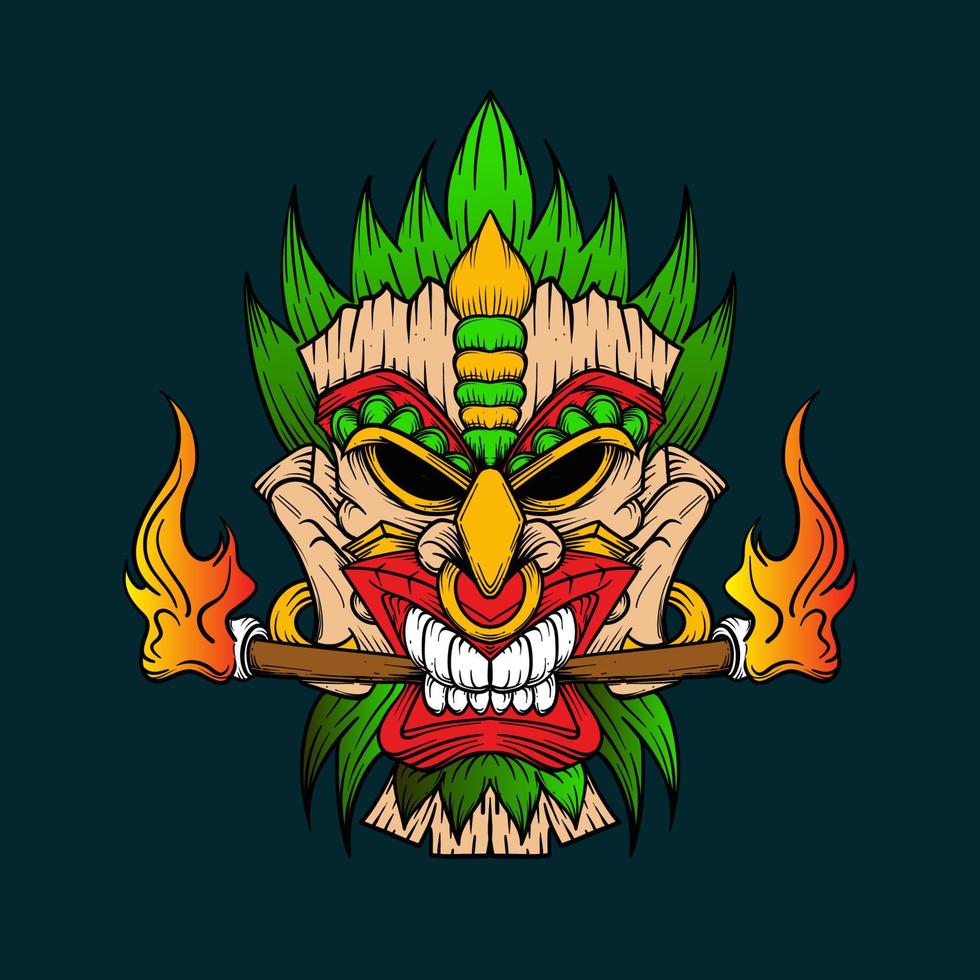 ilustración de máscara tiki vector