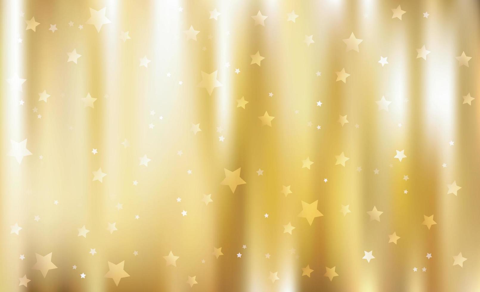 Magic gold background in sparkling stars. vector