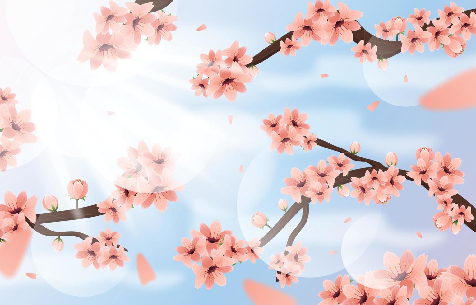 Peach Blossom Background vector