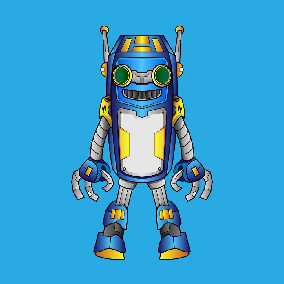 robot characters for kids Robotic character with happy modern technology post and gestures vector