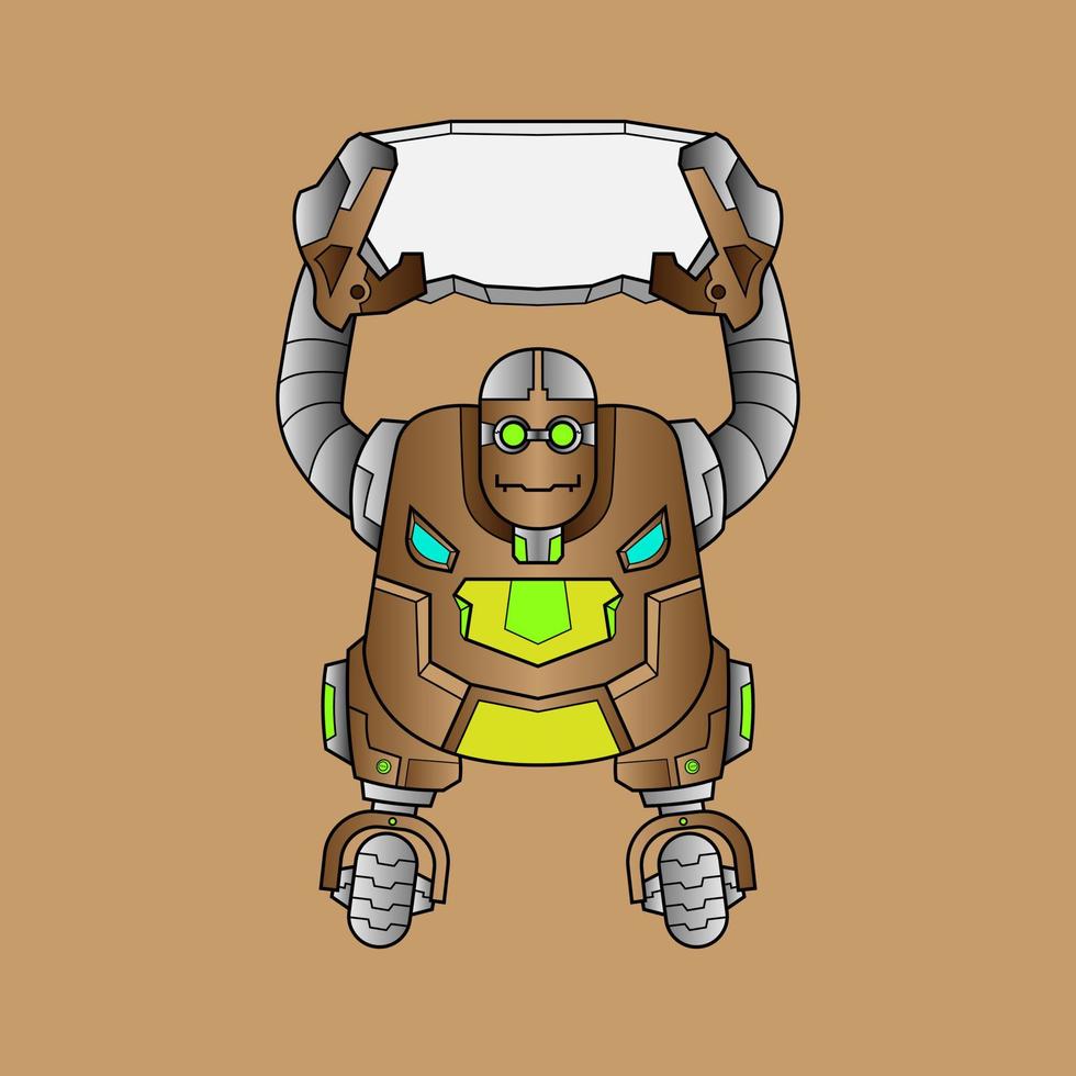 robot characters for kids Robotic character with happy modern technology post and gestures vector