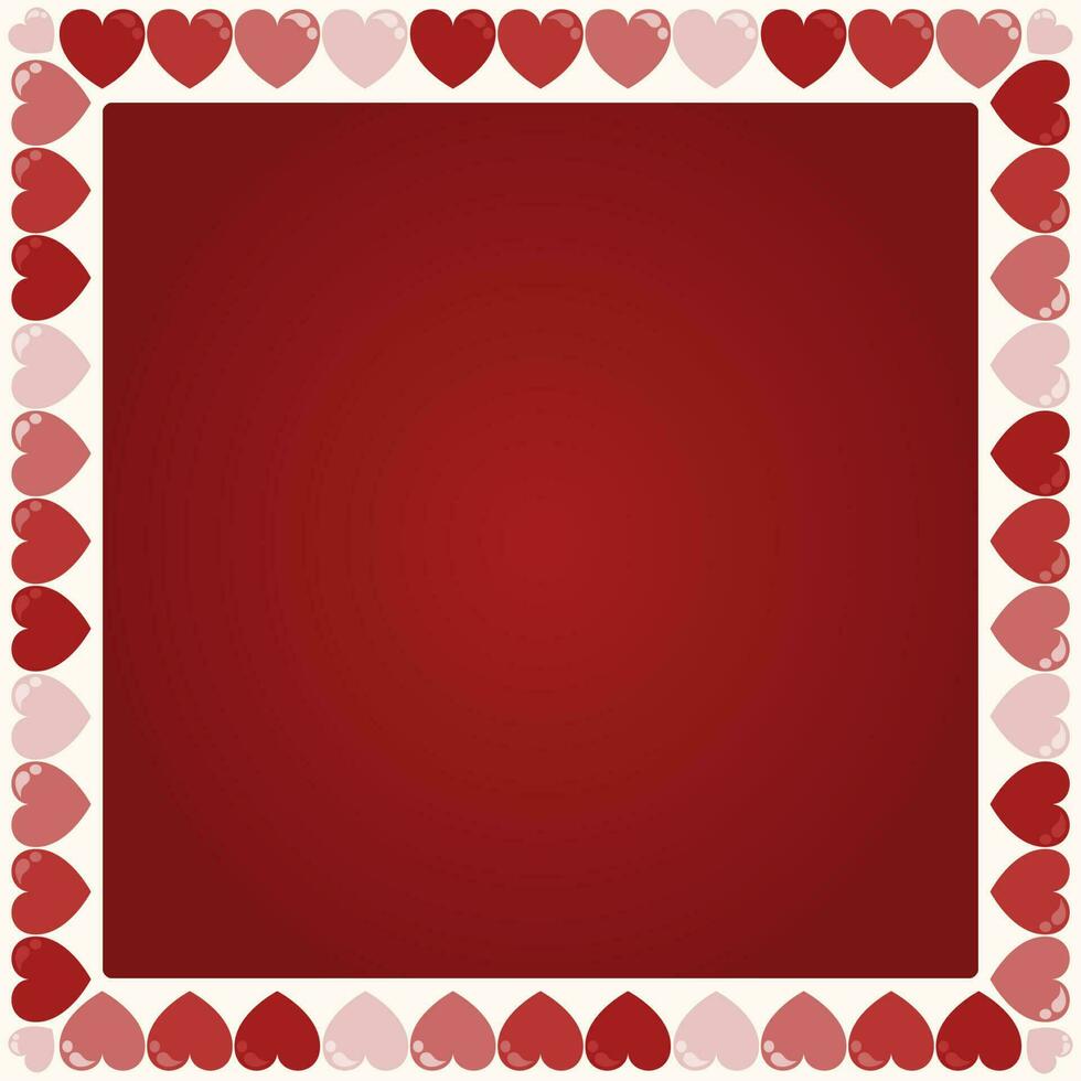 Heart Frame vector illustration Valentines Day background