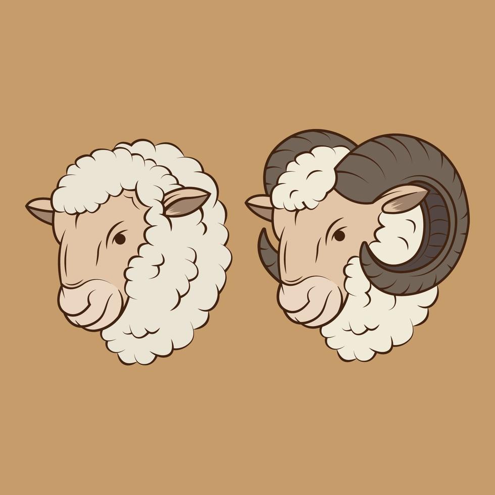 Head Sheep The Illustration vector