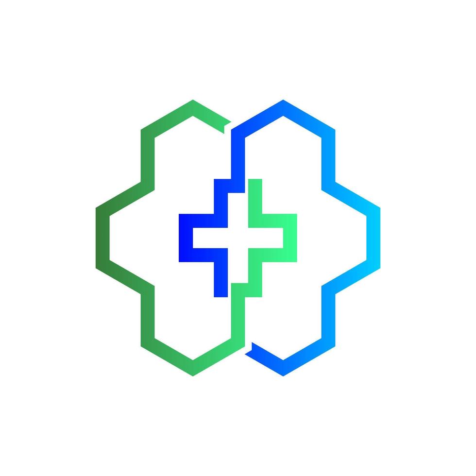 Cross plus medical logo icon design template elements vector