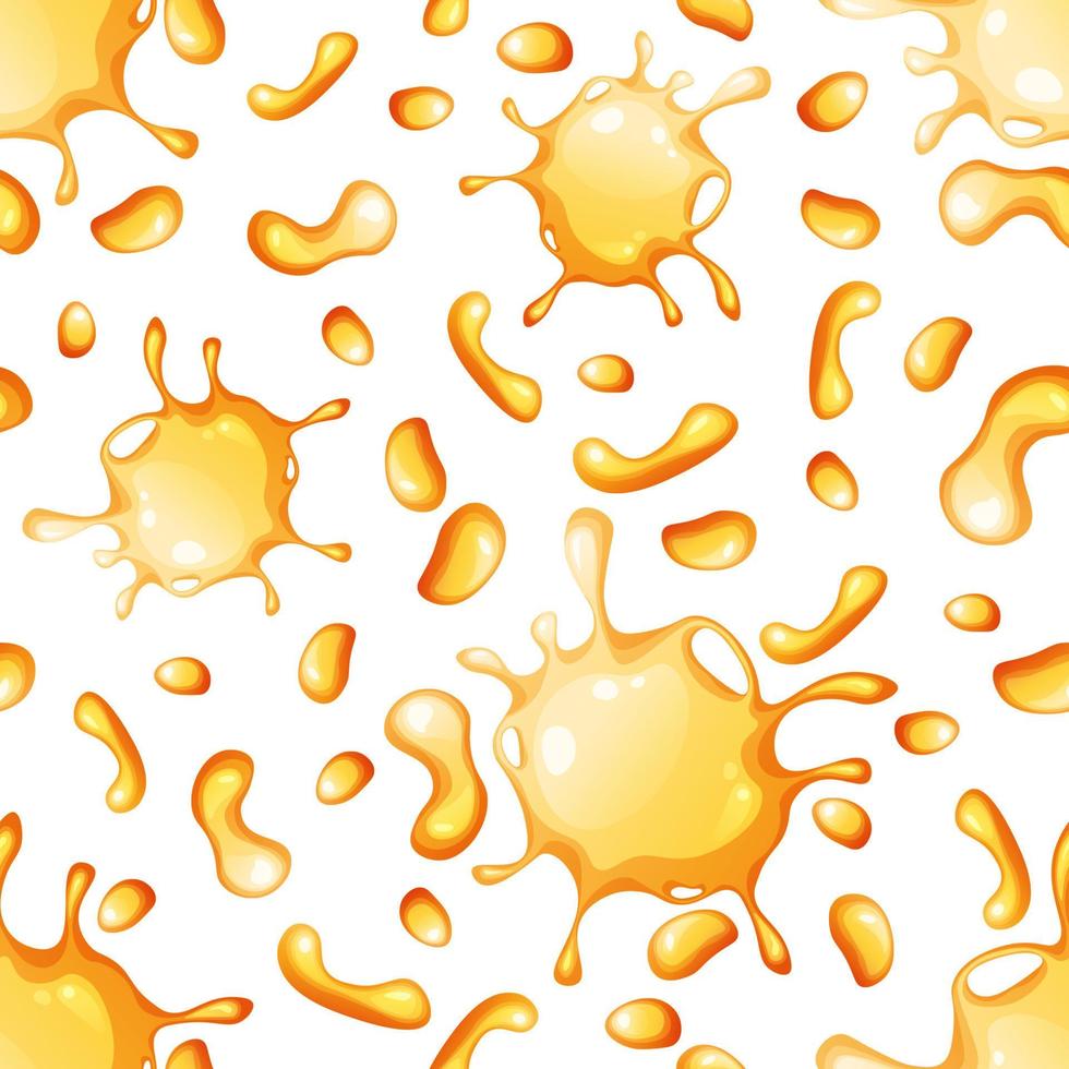 Seamless fabric texture.Honey splashes seamless pattern, great design for any purposes. White background. Sweet food. vector