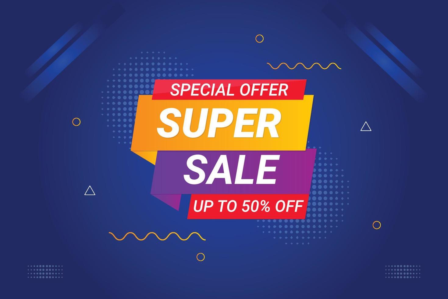 Super sale promotion banner design. vector