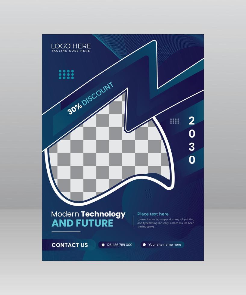 Technology Flyer Template Design vector