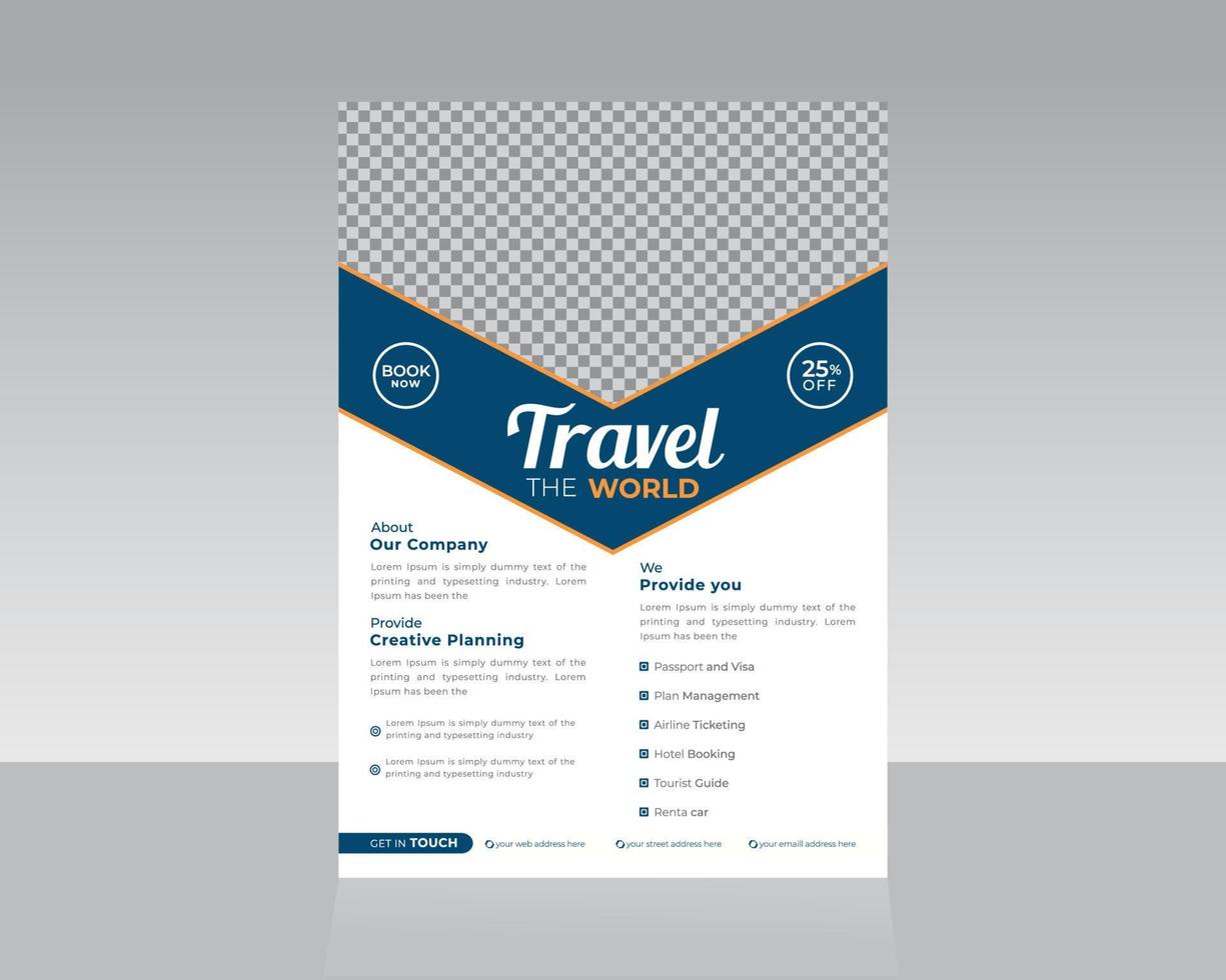 Travel or Tours Flyer Template Design vector