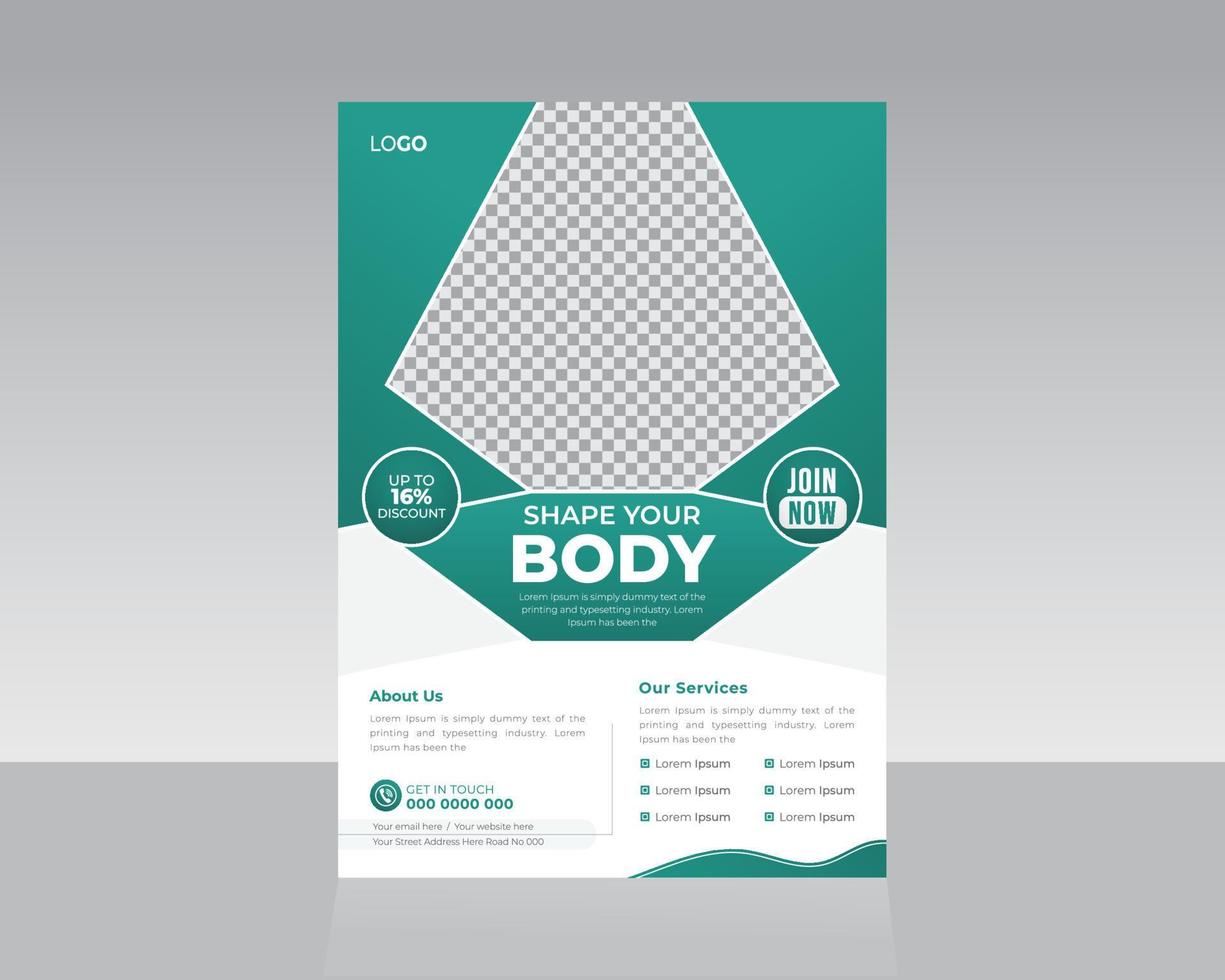 Gym Or Fitness Flyer Template Design vector