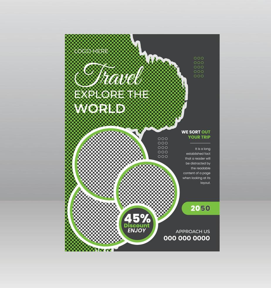 Tours or Travel Flyer Template Design vector