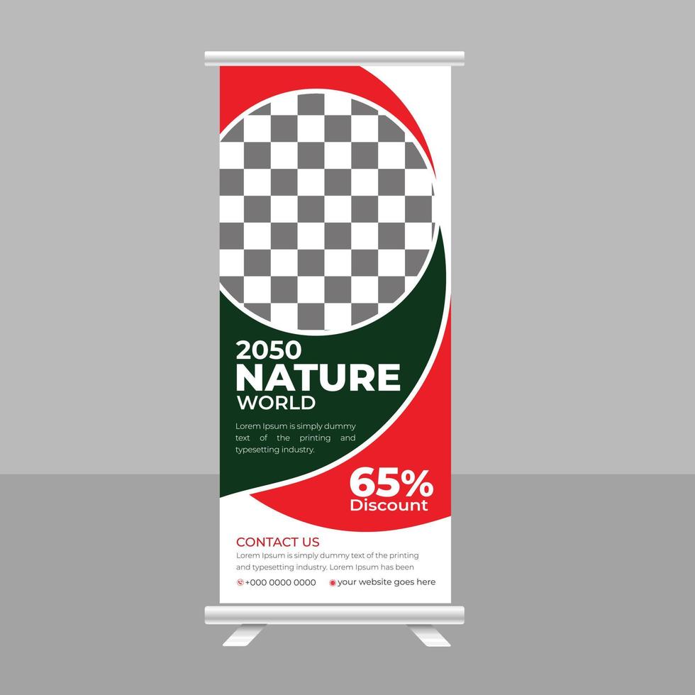 Nature Roll Up Banner Template Design vector