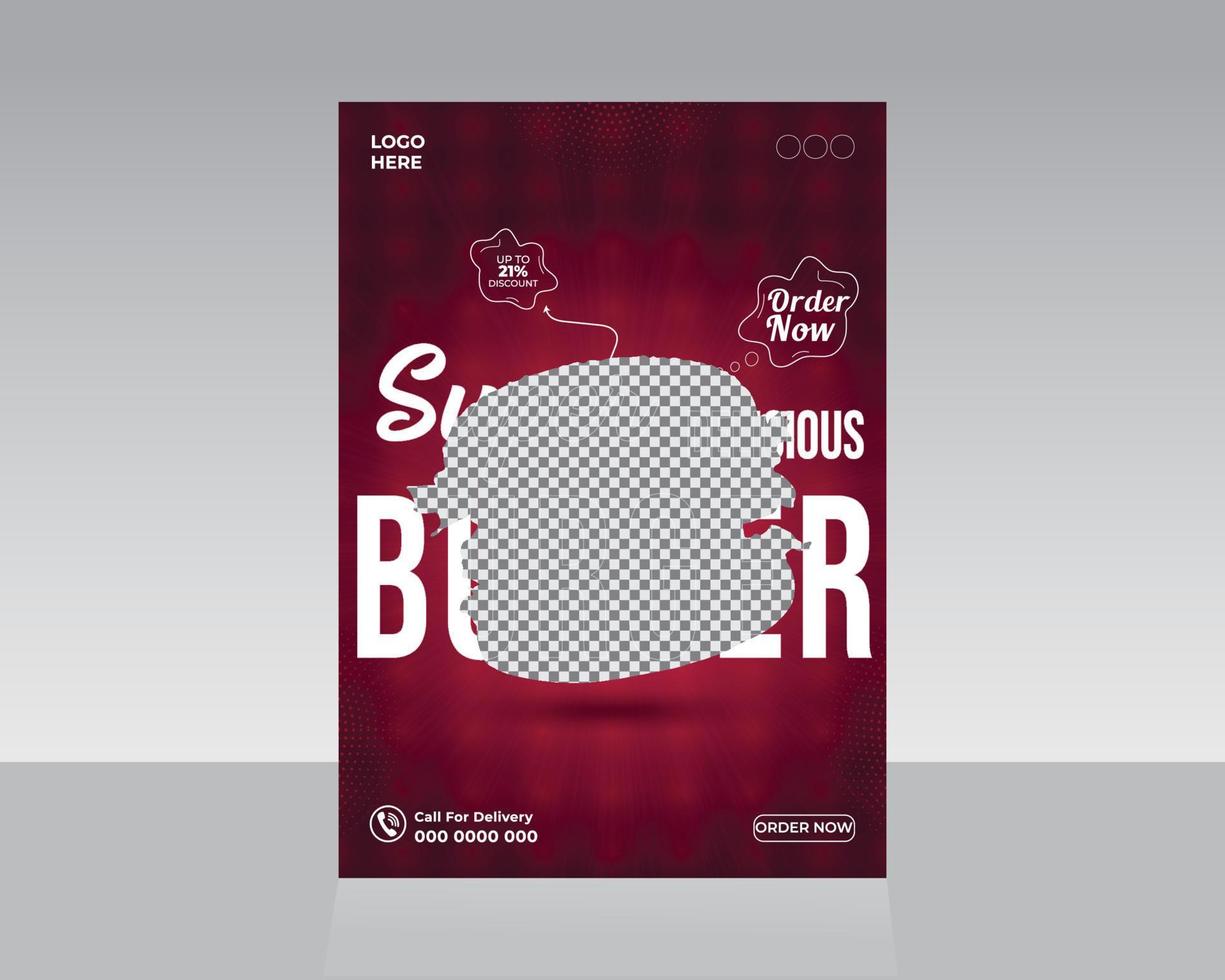 Delicious Food Flyer Template Design vector