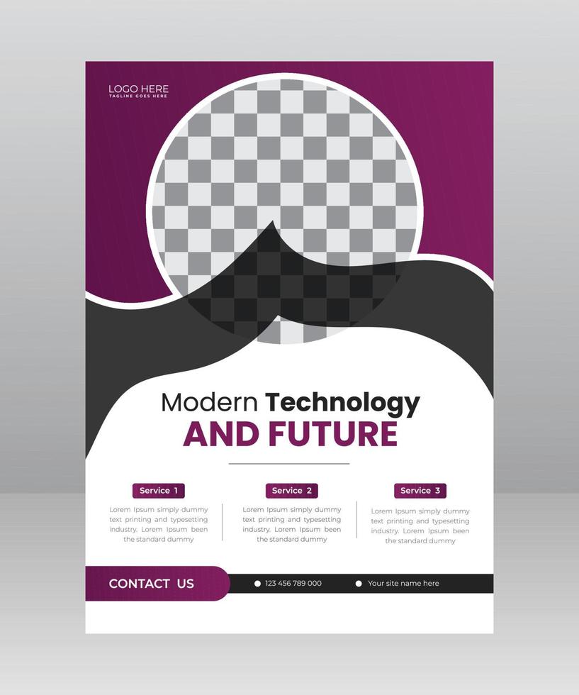 Technology Flyer Template Design vector