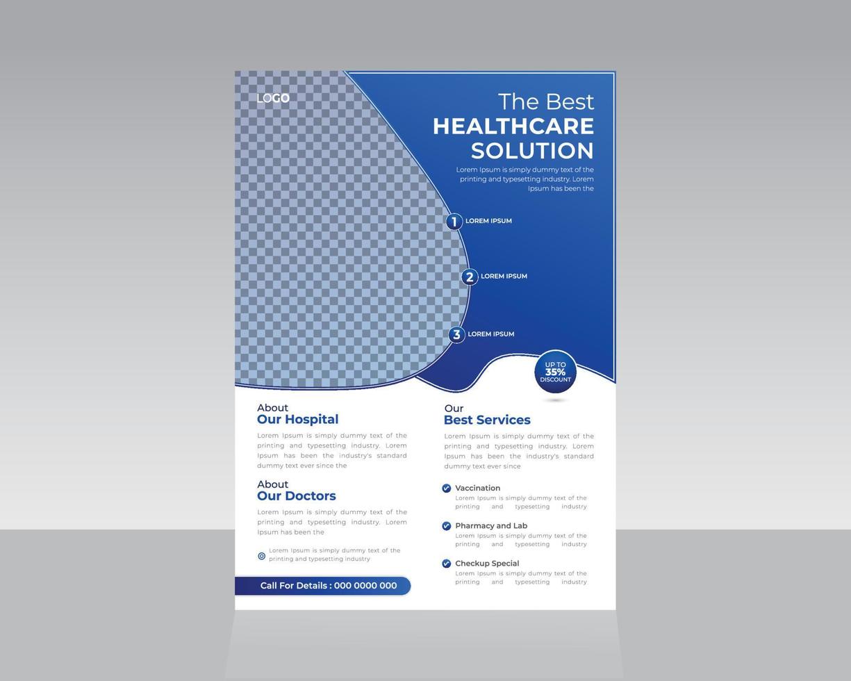 Medical Or Healthcare Flyer Template Design vector