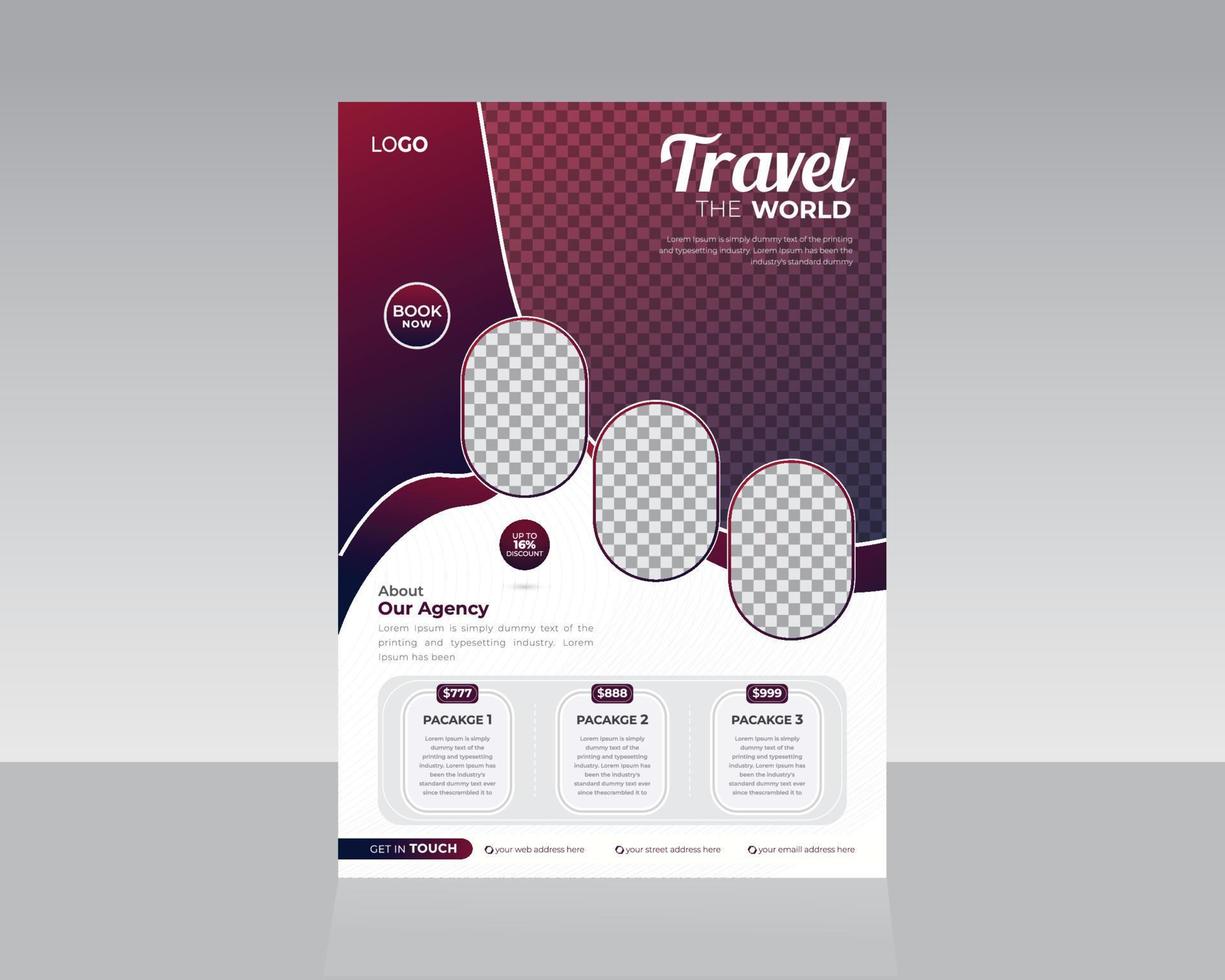 Tours Or Travel Flyer Template Design vector