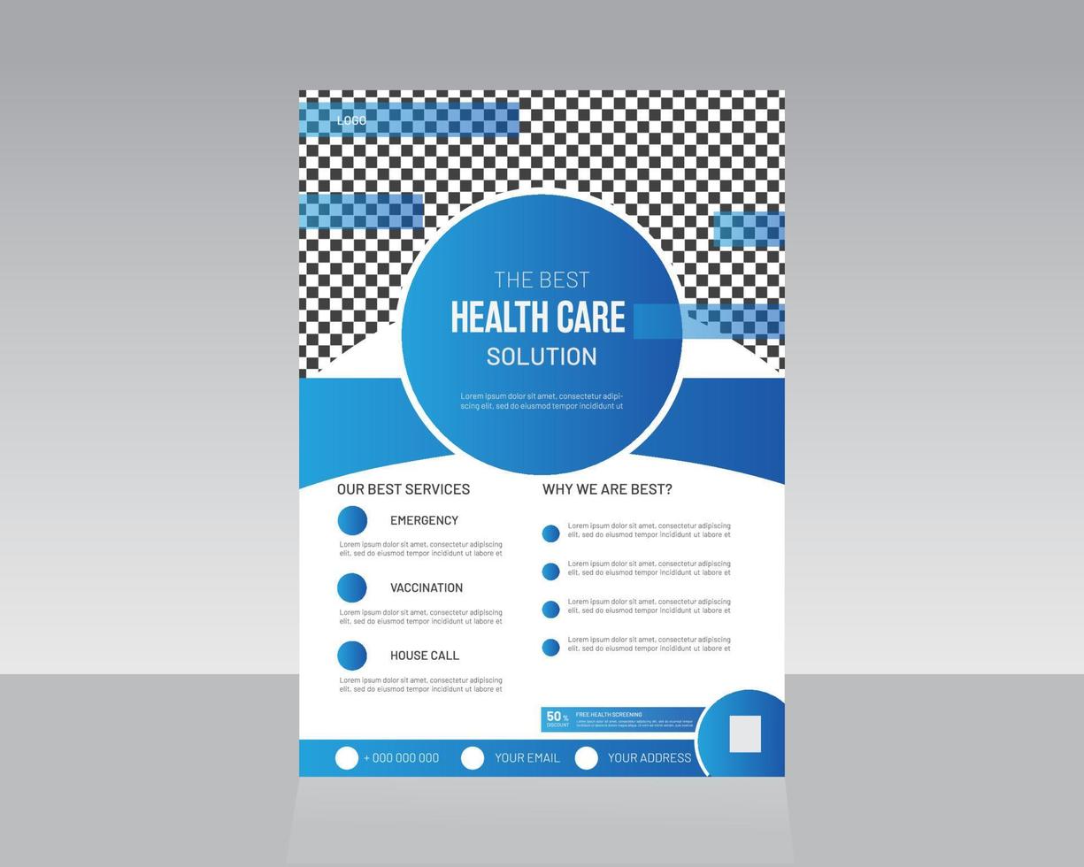 Medical or Health Care Flyer Template Design vector