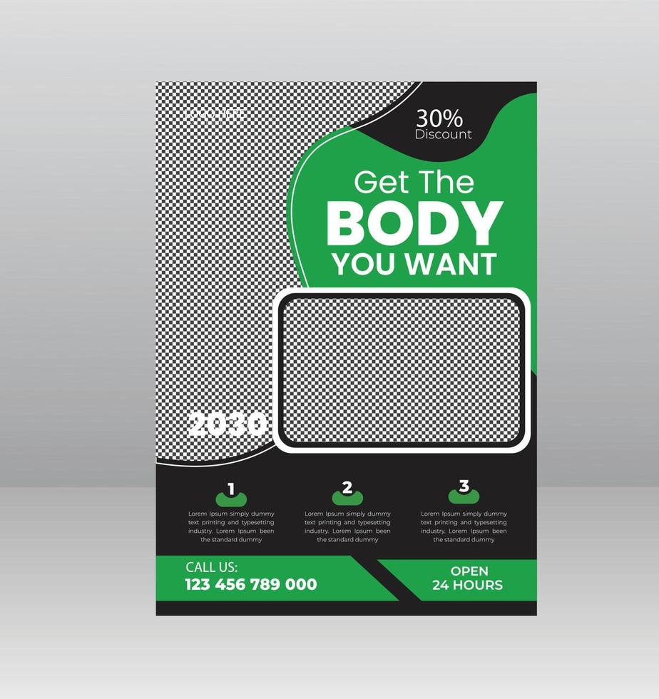 Fitness or Gym Flyer Template Design vector