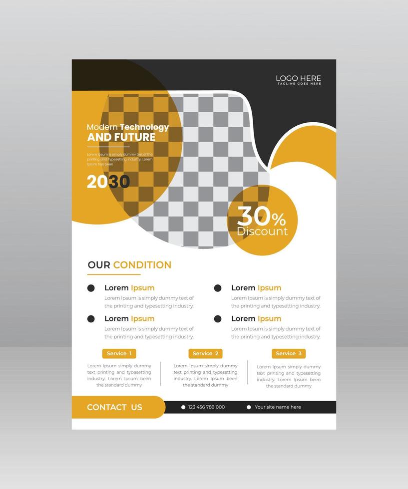 Technology Flyer Template Design vector
