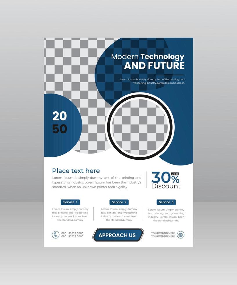 Technology Flyer Template Design vector