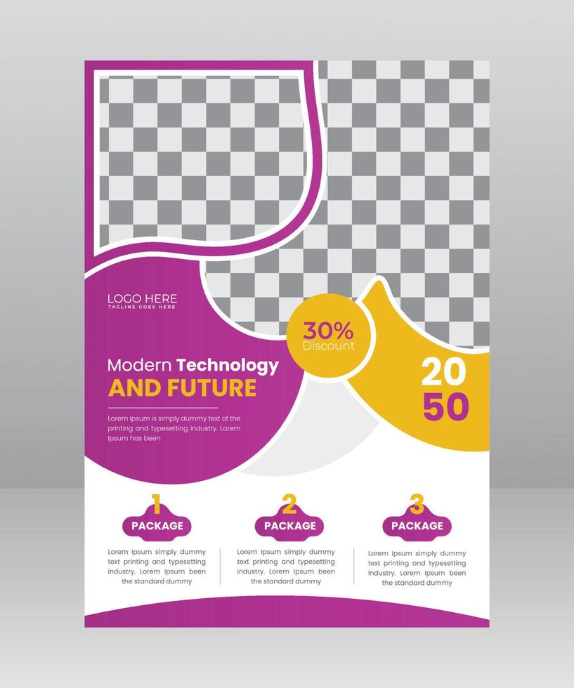 Technology Flyer Template Design vector