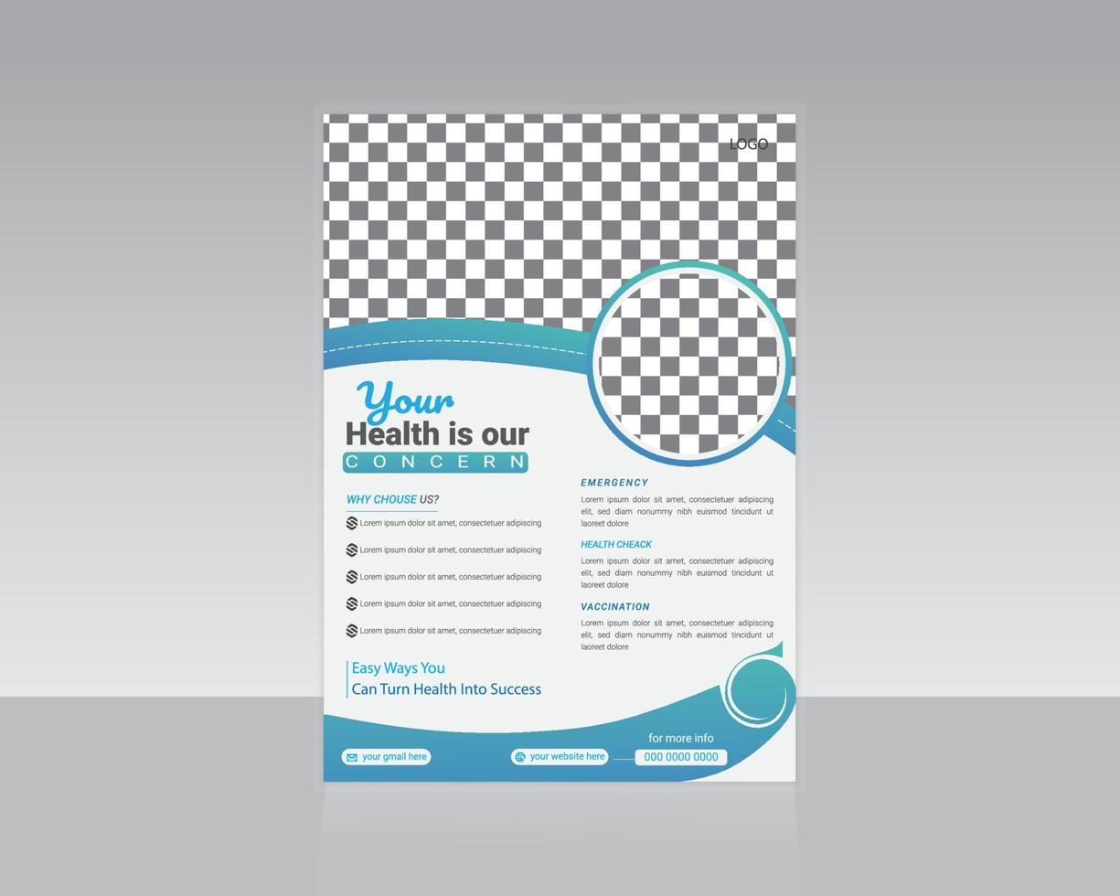 Medical or Healthcare Flyer Template Design vector