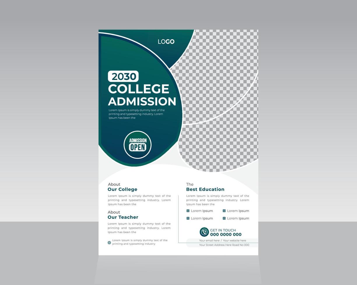 school Collage Flyer Template Design vector